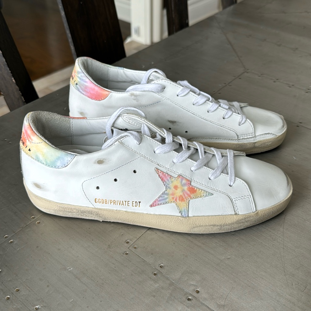 Golden Goose Authentic Tie Dye Sneakers Trainers Superstar With Box And Dustbag